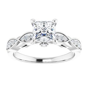 Rings 14K White 5.5x5.5 mm Square Infinity-Inspired Engagement Ring Mounting