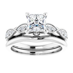 Rings 14K White 5.5x5.5 mm Square Infinity-Inspired Engagement Ring Mounting