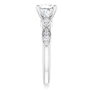 Rings 14K White 5.5x5.5 mm Square Infinity-Inspired Engagement Ring Mounting