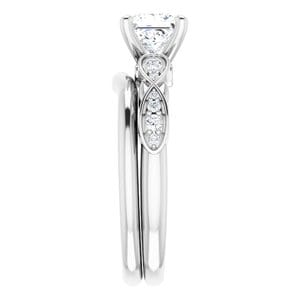 Rings 14K White 5.5x5.5 mm Square Infinity-Inspired Engagement Ring Mounting
