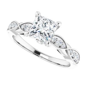 Rings 14K White 5.5x5.5 mm Square Infinity-Inspired Engagement Ring Mounting