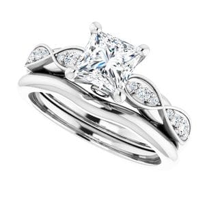 Rings 14K White 5.5x5.5 mm Square Infinity-Inspired Engagement Ring Mounting