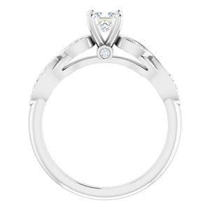 Rings 14K White 4x4 mm Square Infinity-Inspired Engagement Ring Mounting