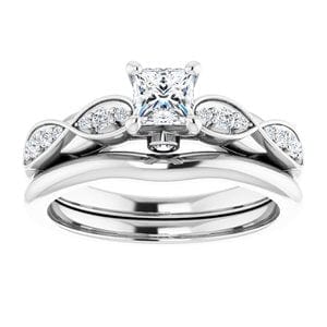 Rings 14K White 4x4 mm Square Infinity-Inspired Engagement Ring Mounting