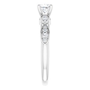 Rings 14K White 4x4 mm Square Infinity-Inspired Engagement Ring Mounting