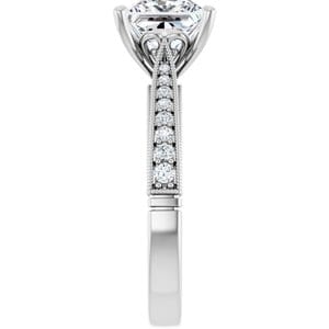 Rings 14K White  7.5 mm Square Engagement Ring Mounting