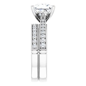 Rings 14K White  7.5 mm Square Engagement Ring Mounting