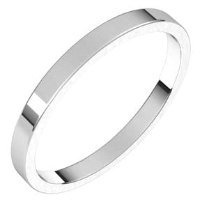 Rings 10K White 2 mm Flat Band Size 12