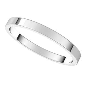 Rings 10K White 2 mm Flat Band Size 12