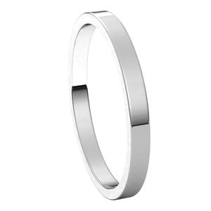 Rings 10K White 2 mm Flat Band Size 12