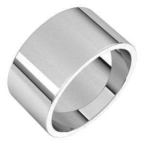 Rings 10K White 10 mm Flat Band Size 12