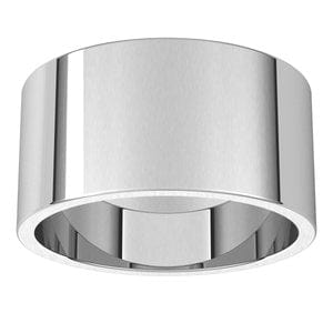 Rings 10K White 10 mm Flat Band Size 12