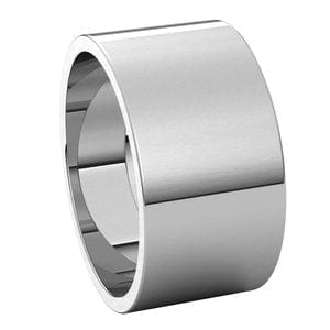 Rings 10K White 10 mm Flat Band Size 12