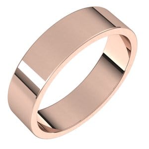 Rings 14K Rose 5 mm Flat Band Size 6
