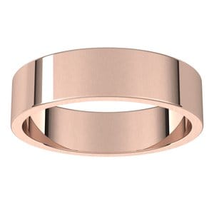 Rings 14K Rose 5 mm Flat Band Size 6