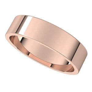 Rings 14K Rose 5 mm Flat Band Size 6