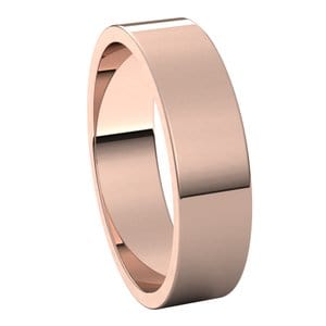 Rings 14K Rose 5 mm Flat Band Size 6