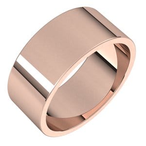 Rings 10K Rose 8 mm Flat Band Size 11