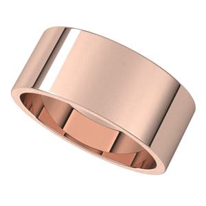 Rings 10K Rose 8 mm Flat Band Size 11