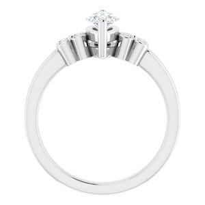 Rings 10K White  9x4.5 mm Marquise Ring Mounting
