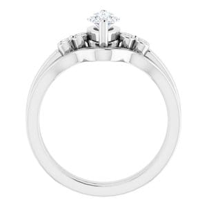 Rings 10K White  9x4.5 mm Marquise Ring Mounting