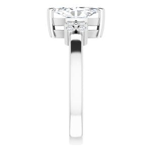 Rings 10K White  9x4.5 mm Marquise Ring Mounting