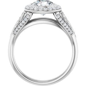 Rings 14K White  7.4 mm Round Engagement Ring Mounting