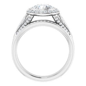 Rings 14K White  7.4 mm Round Engagement Ring Mounting
