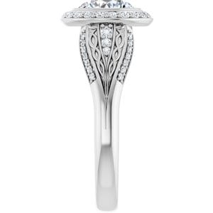 Rings 14K White  7.4 mm Round Engagement Ring Mounting