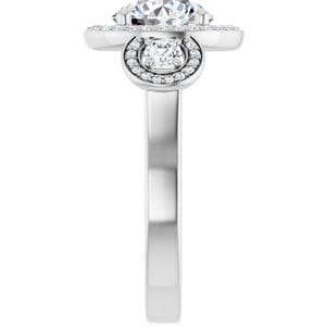 Rings 14K White  8 mm Round Engagement Ring Mounting