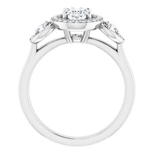 Rings 14K White  7x5 mm Oval Engagement Ring Mounting