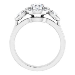 Rings 14K White  7x5 mm Oval Engagement Ring Mounting