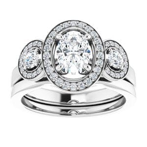 Rings 14K White  7x5 mm Oval Engagement Ring Mounting