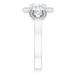 Rings 14K White  7x5 mm Oval Engagement Ring Mounting