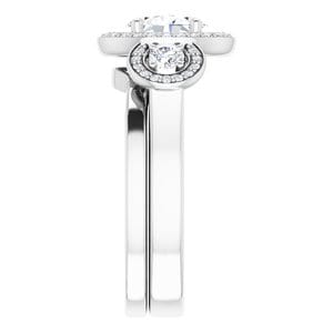 Rings 14K White  7x5 mm Oval Engagement Ring Mounting