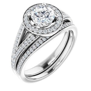 Rings 14K White  5.8 mm Round Engagement Ring Mounting