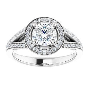 Rings 14K White  5.8 mm Round Engagement Ring Mounting