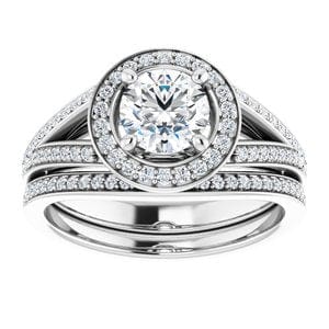 Rings 14K White  5.8 mm Round Engagement Ring Mounting