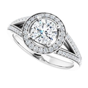 Rings 14K White  5.8 mm Round Engagement Ring Mounting