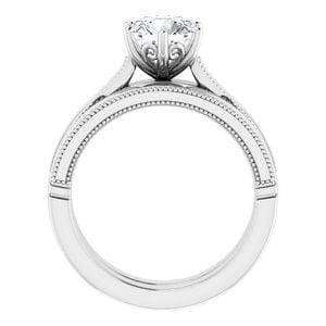 Rings Platinum  7 mm Round Solitaire Engagement Ring Mounting