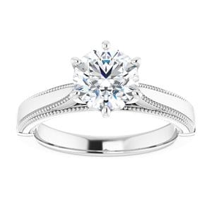 Rings Platinum  7 mm Round Solitaire Engagement Ring Mounting