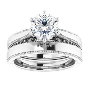Rings Platinum  7 mm Round Solitaire Engagement Ring Mounting