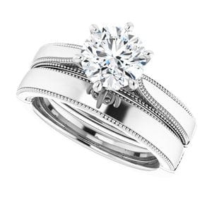 Rings Platinum  7 mm Round Solitaire Engagement Ring Mounting