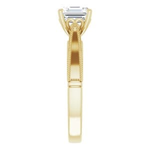 Rings 14K Yellow  7 mm Asscher Solitaire Engagement Ring Mounting