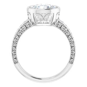 Rings 14K White  9 mm Round Engagement Ring Mounting