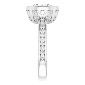 Rings 14K White  9 mm Round Engagement Ring Mounting