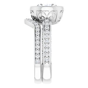 Rings 14K White  9 mm Round Engagement Ring Mounting