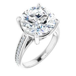 Rings Platinum  12 mm Round Engagement Ring Mounting