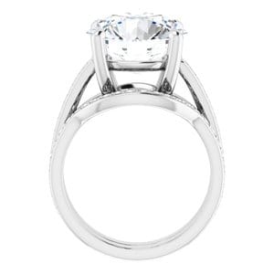 Rings Platinum  12 mm Round Engagement Ring Mounting