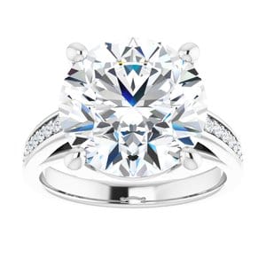 Rings Platinum  12 mm Round Engagement Ring Mounting